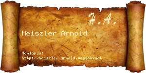 Heiszler Arnold névjegykártya